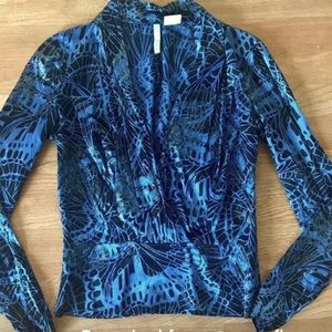 Marciano Blue Silk Top